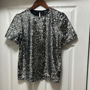 Sequin Black and Silver Women's Top